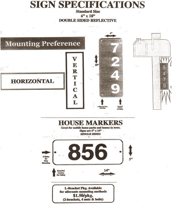Reflective Address Sign Program